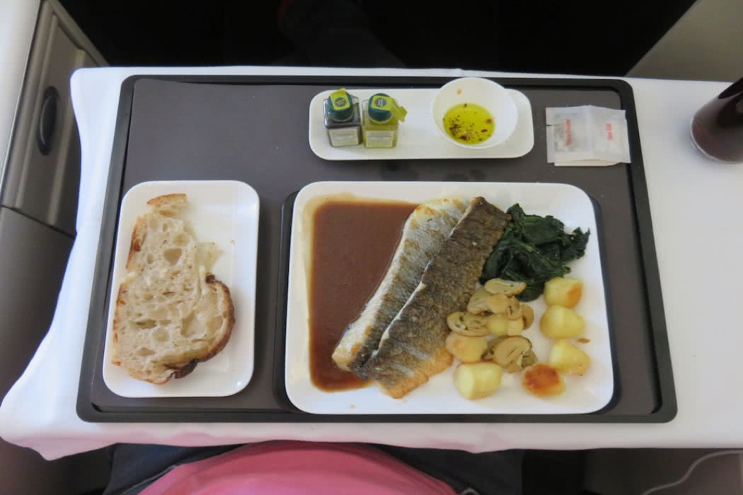 swiss air business class food