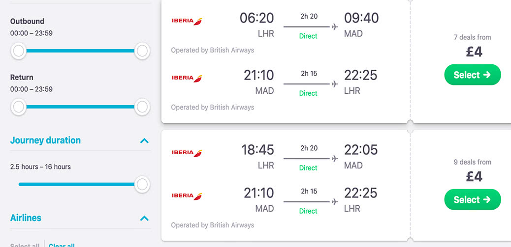 British Airways Mistake Fare: £4 London To Madrid Return