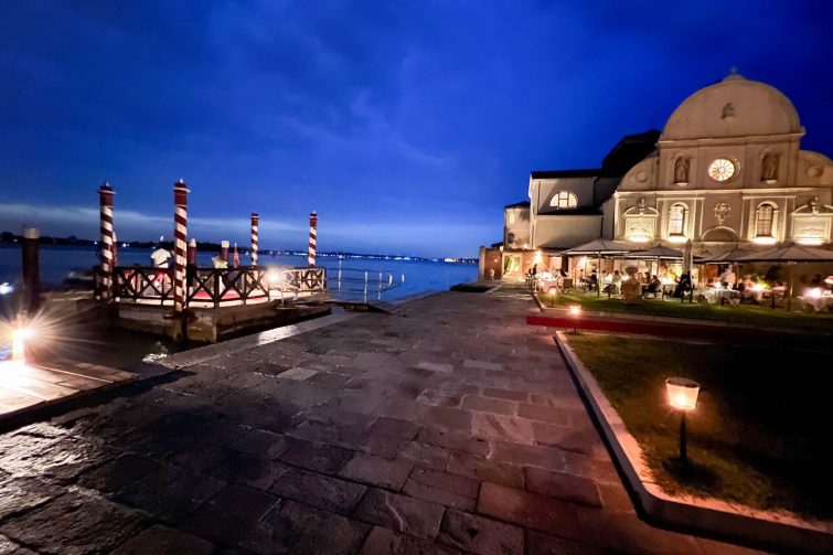 Waterside Frontage At San Clemente Palace Kempinski Venice Showing Restaurant