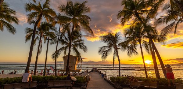 Waikiki Beach At Sunset