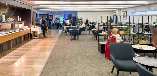 British Airways Terminal 3 Lounge Buffet Seating Area