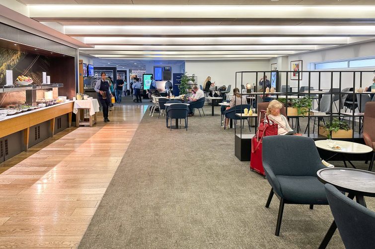 British Airways Terminal 3 Lounge Buffet Seating Area