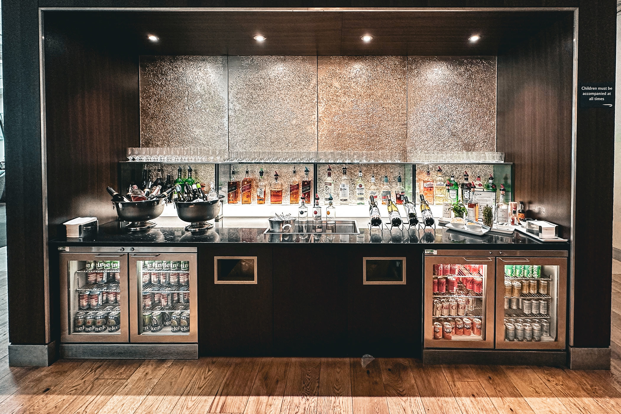 British Airways Galleries Airport Lounge Drinks Counter