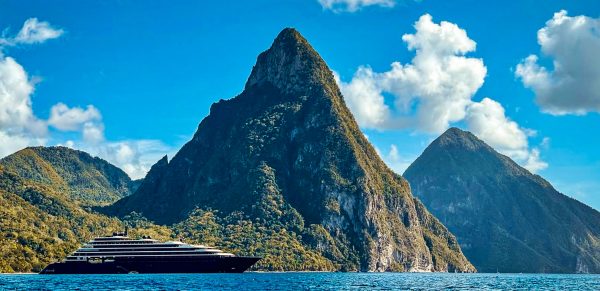 Ritz-Carlton Yacht Sailing In The Caribbean