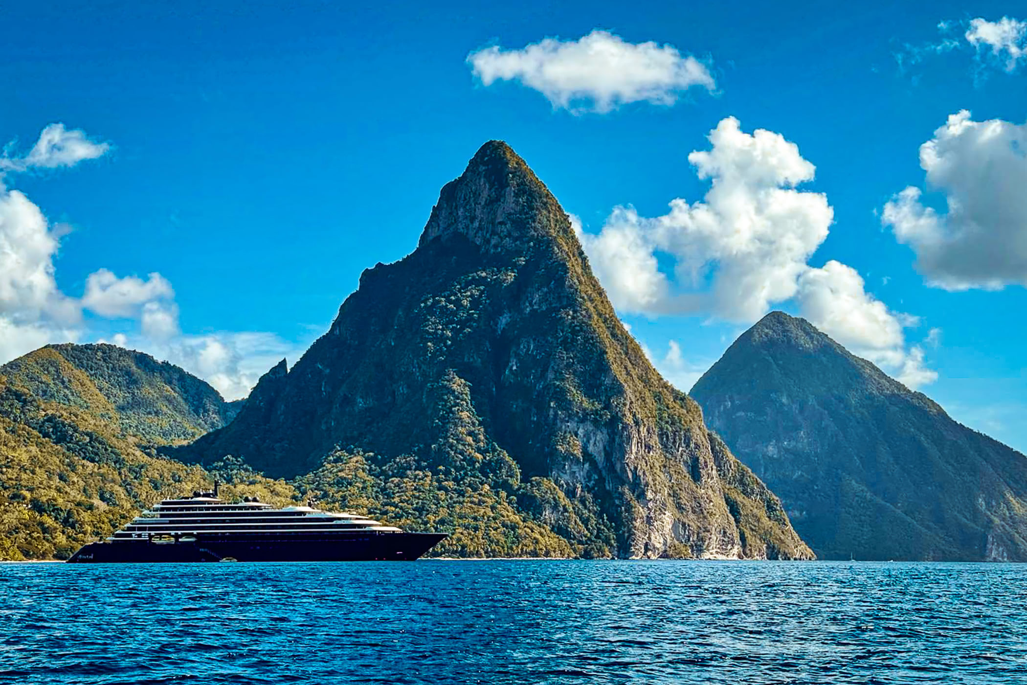 Ritz-Carlton Yacht Sailing In The Caribbean