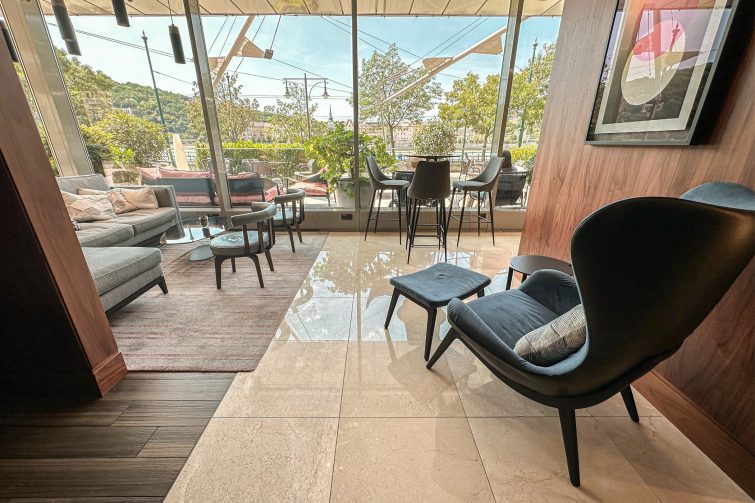 Budapest Marriott Club Lounge Seating By Window