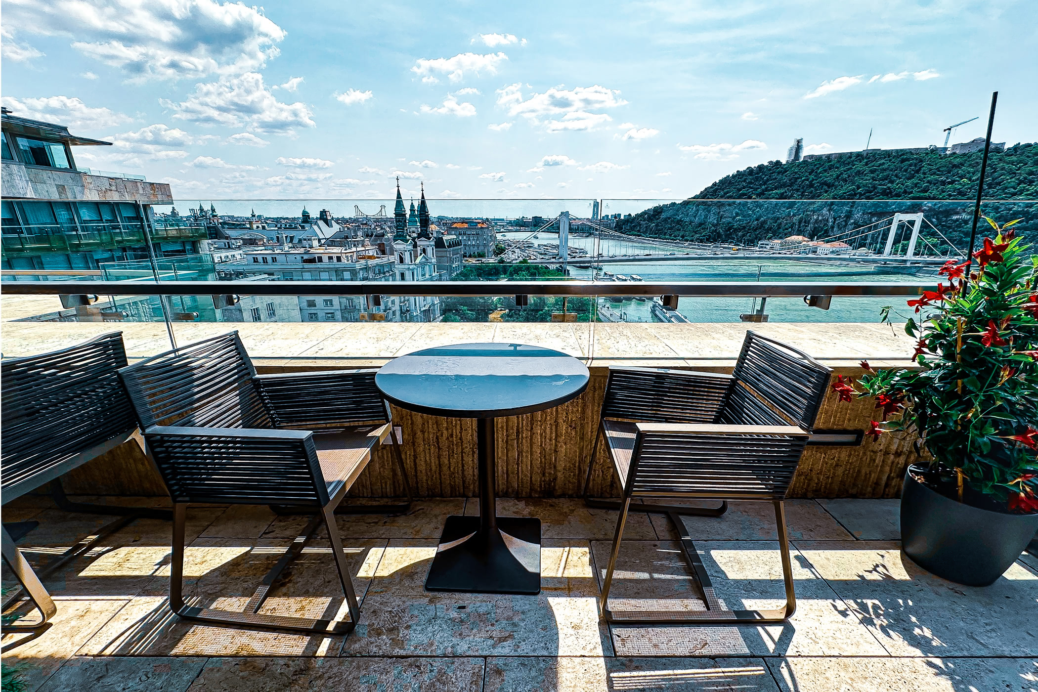 Budapest Marriot Rooftop Bar Seating