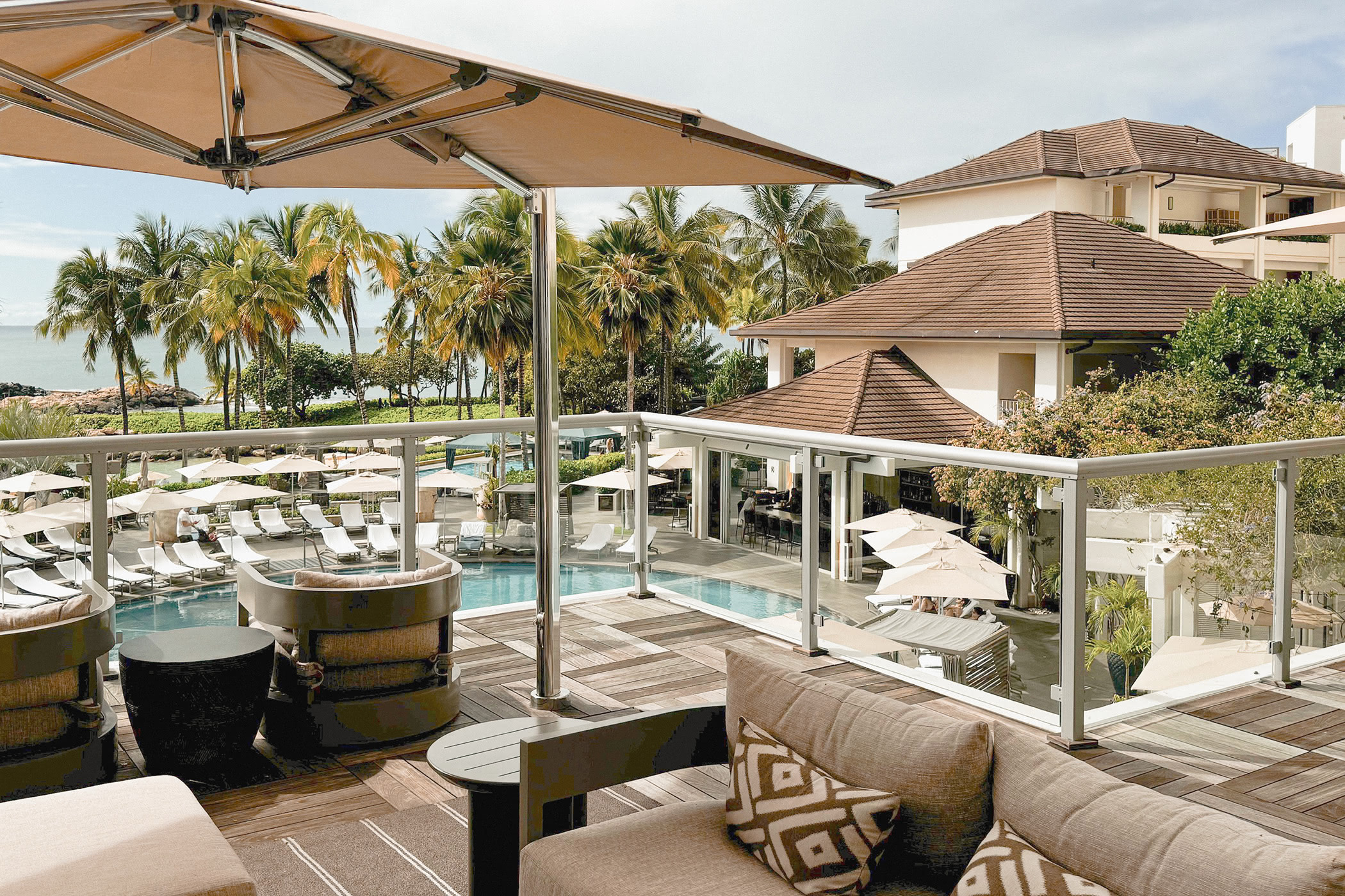 Four Seasons Oahu Seating Above Pool